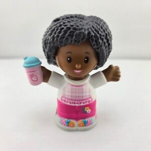 Fisher Price Little People Girl with Braids and Strawberry Smoothie Figure 2022
